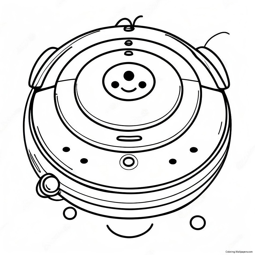 Søt Roomba Med Et Smil Fargeleggingsark 37801