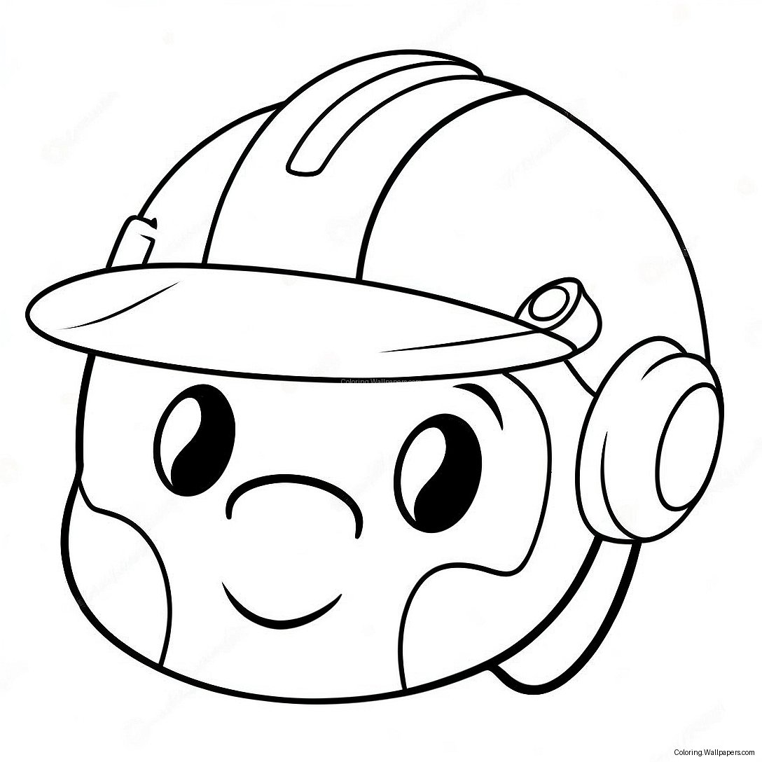 Cute Safety Helmet Coloring Page 5505