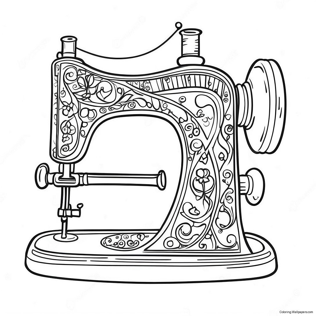 Página Para Colorear De Máquina De Coser Linda 26645