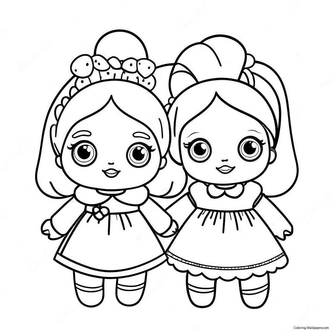 Cute Sisters Lol Doll Coloring Page 47142