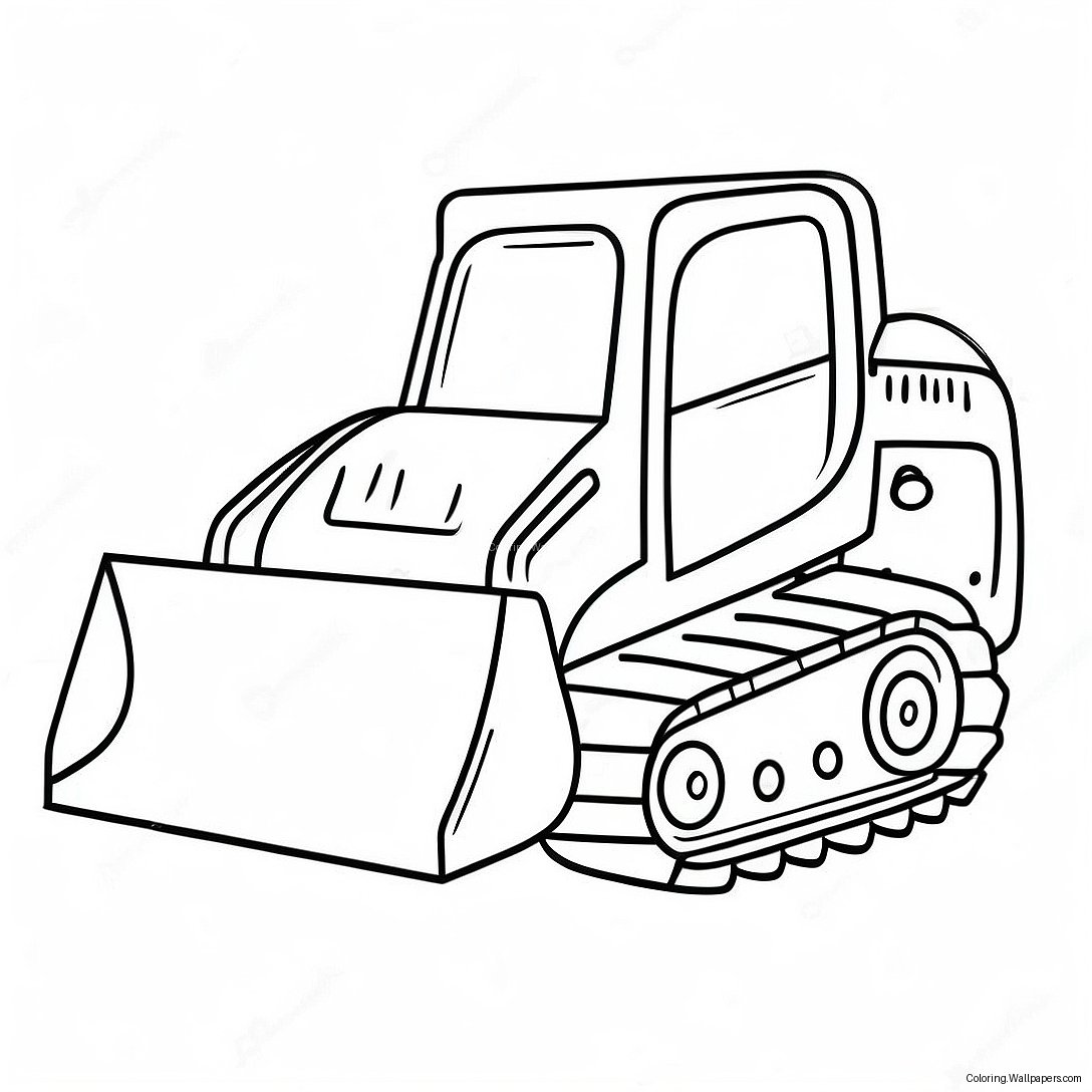 Cute Skid Steer With Flowers Coloring Page 5618