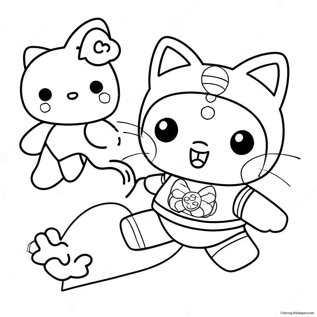 Cute Spiderman Hello Kitty Coloring Page 31835