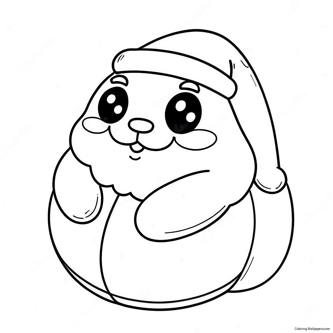 Cute Squishmallow Santa Coloring Page 14973