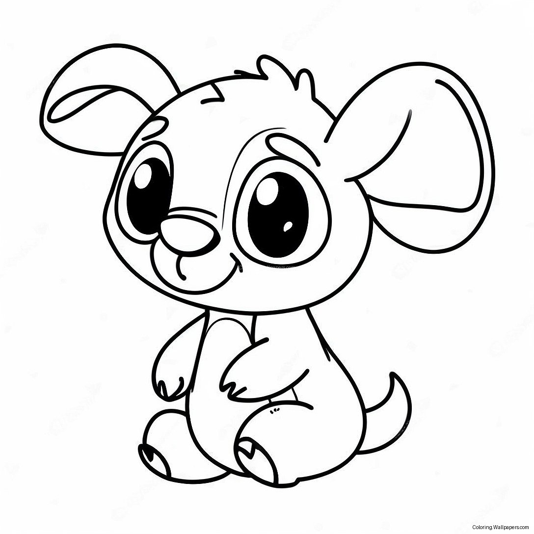 Cute Stitch Christmas Coloring Page 1958