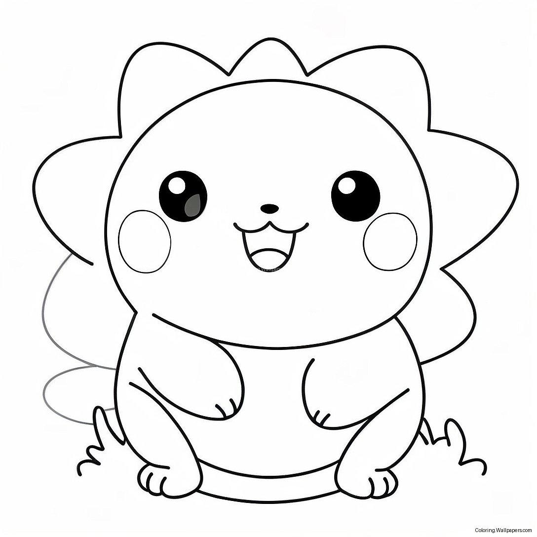 かわいい太陽のポケモンぬりえページ 32259