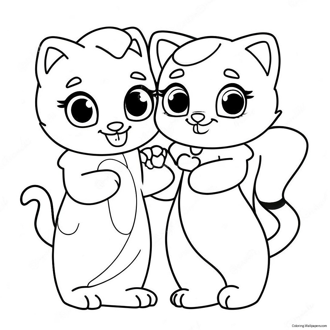 Cute Talking Angela With Friends Coloring Page 23084