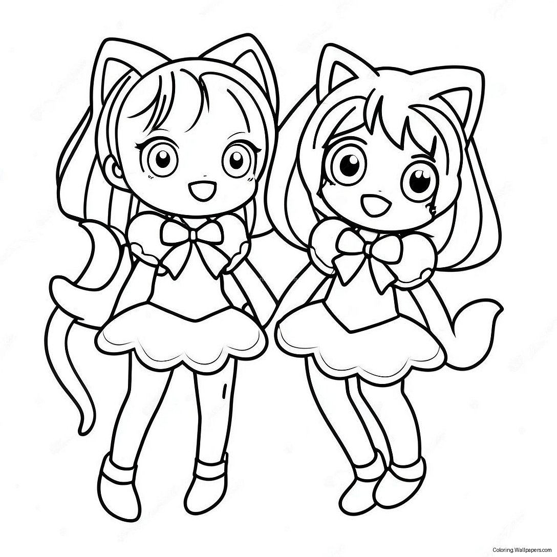 Söta Tokyo Mew Mew Karaktärer Färgläggningssida 30499