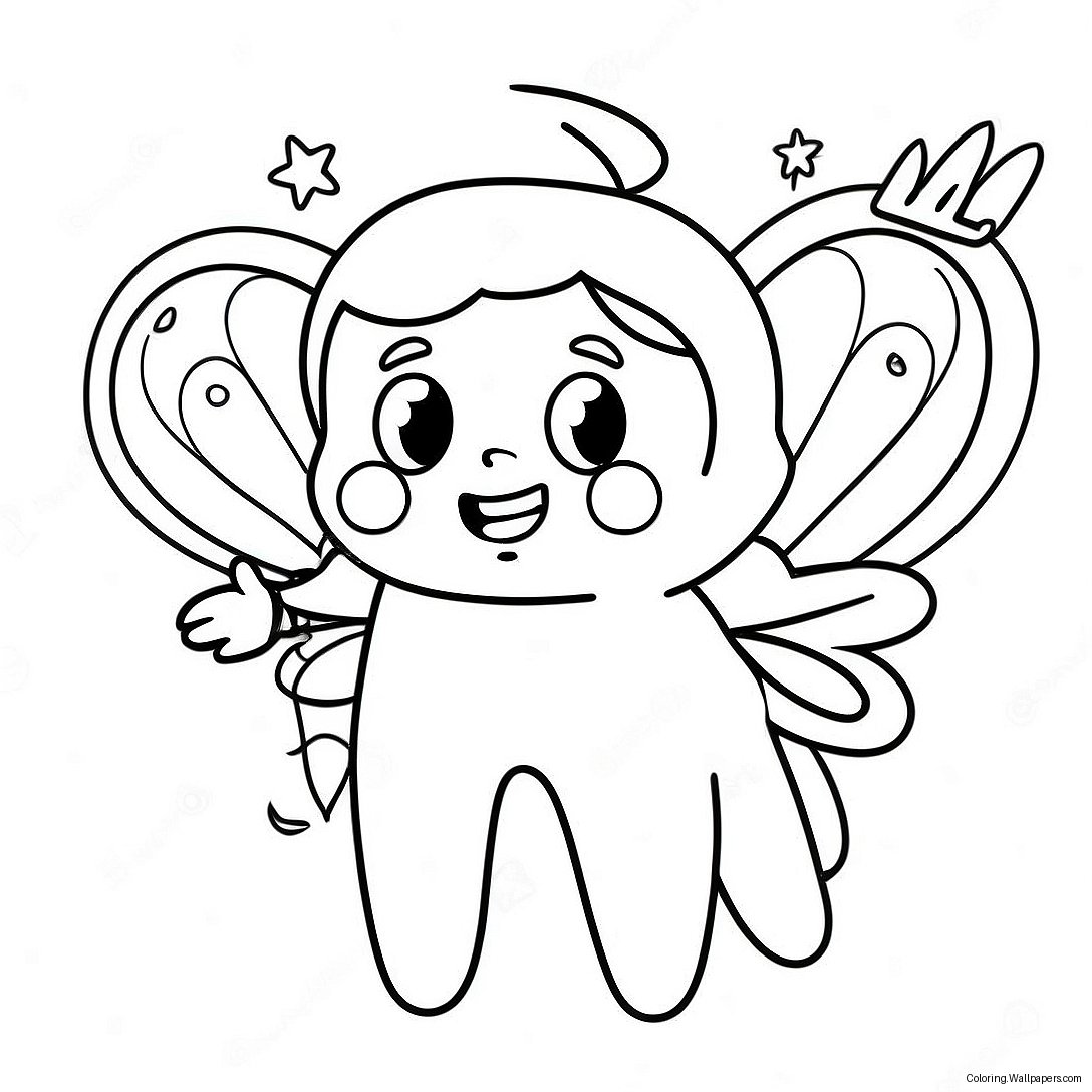 Cute Tooth Fairy With Sparkling Wings Coloring Page 11312