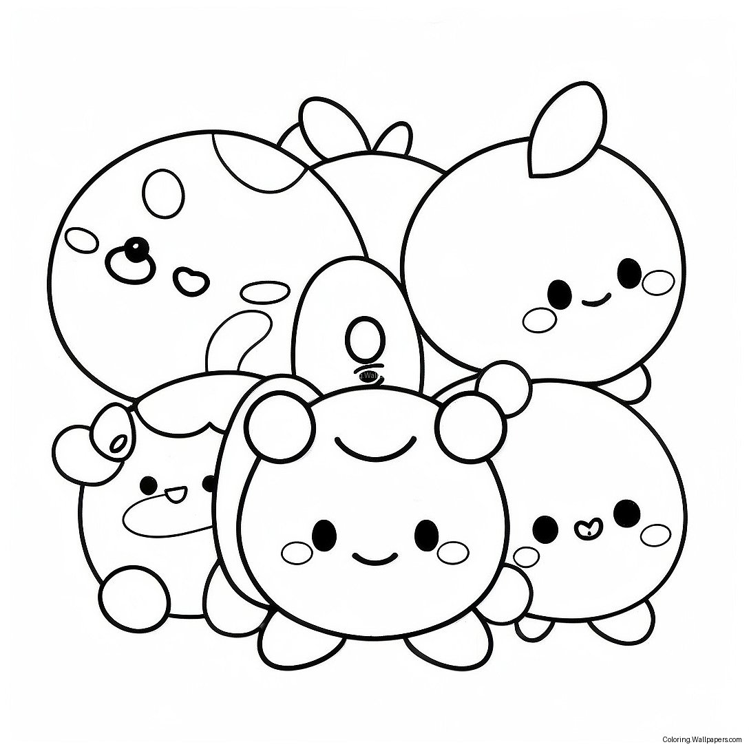 Cute Tsum Tsum Characters Coloring Page 9272