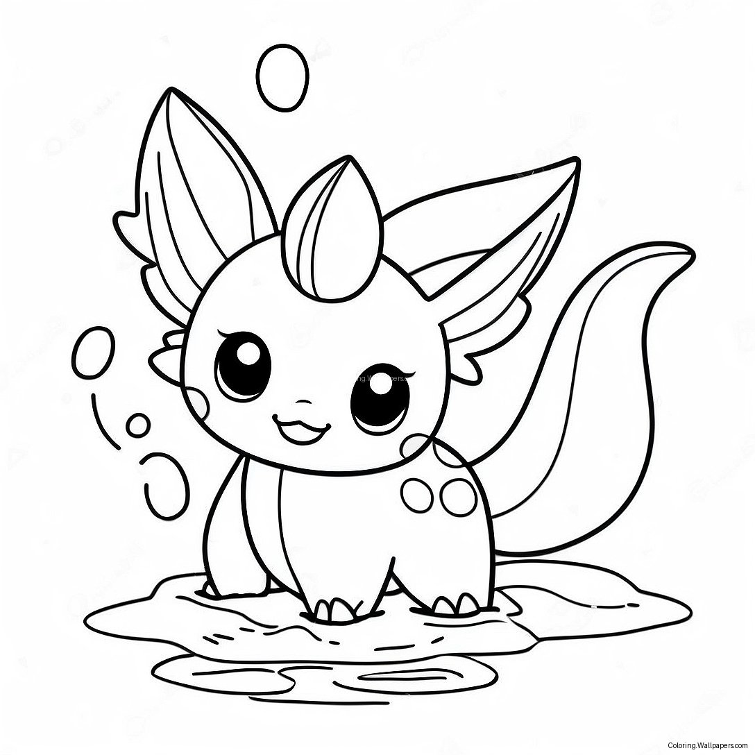 Niedliches Vaporeon Beim Schwimmen Ausmalbild 20785