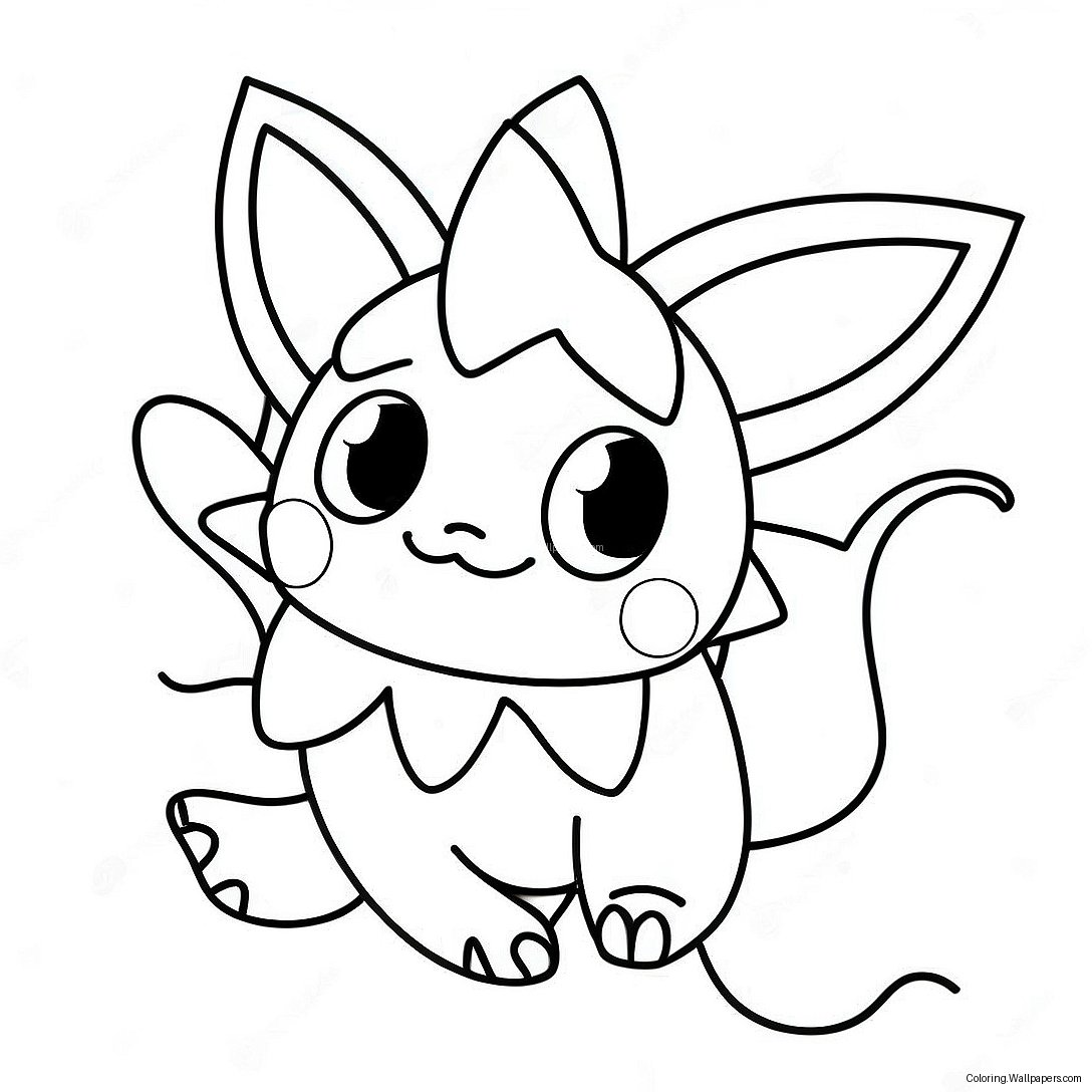 Söt Vaporeon Simmande Färgläggningssida 20788