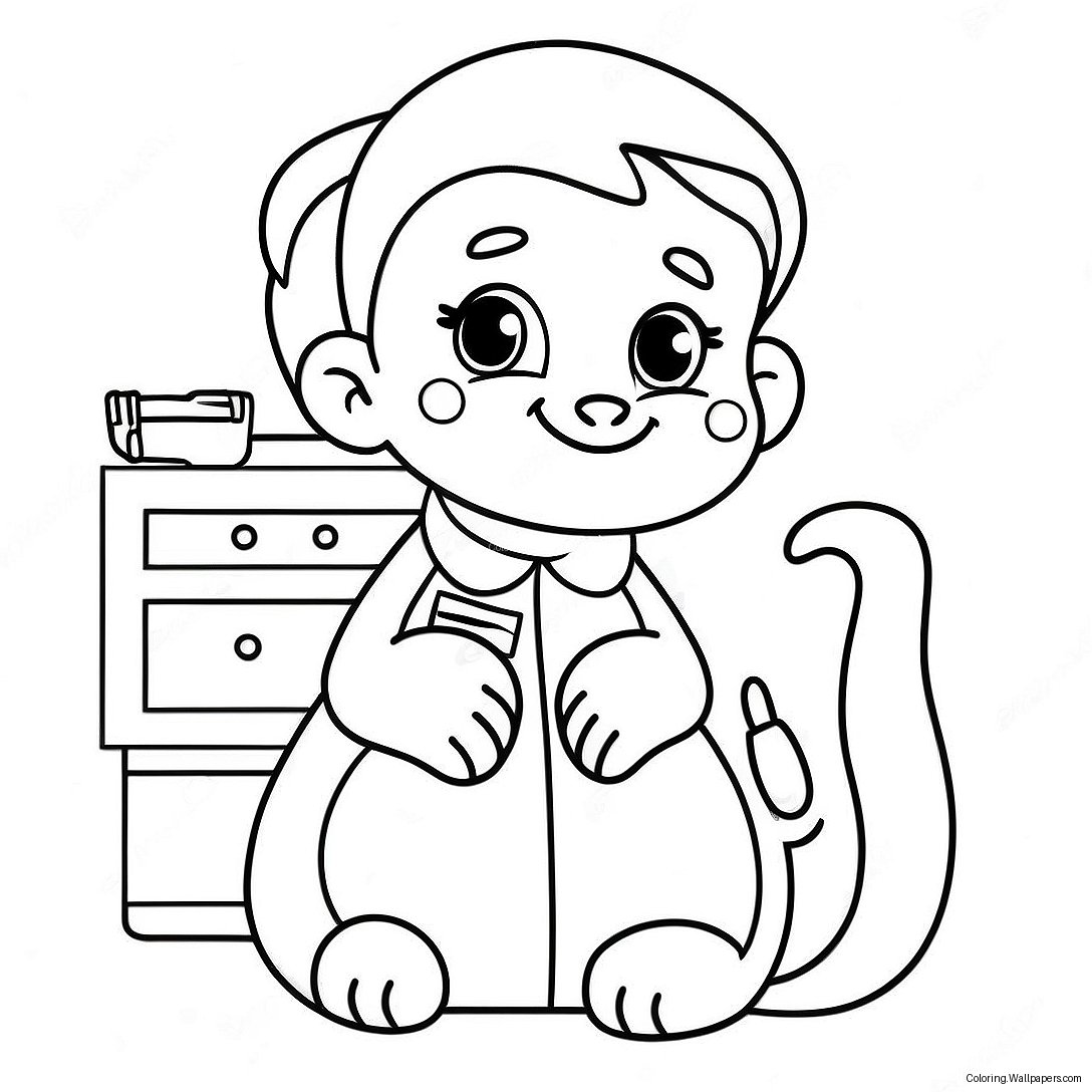 Página Para Colorear De Técnico Veterinario Adorable Con Un Gatito 44593