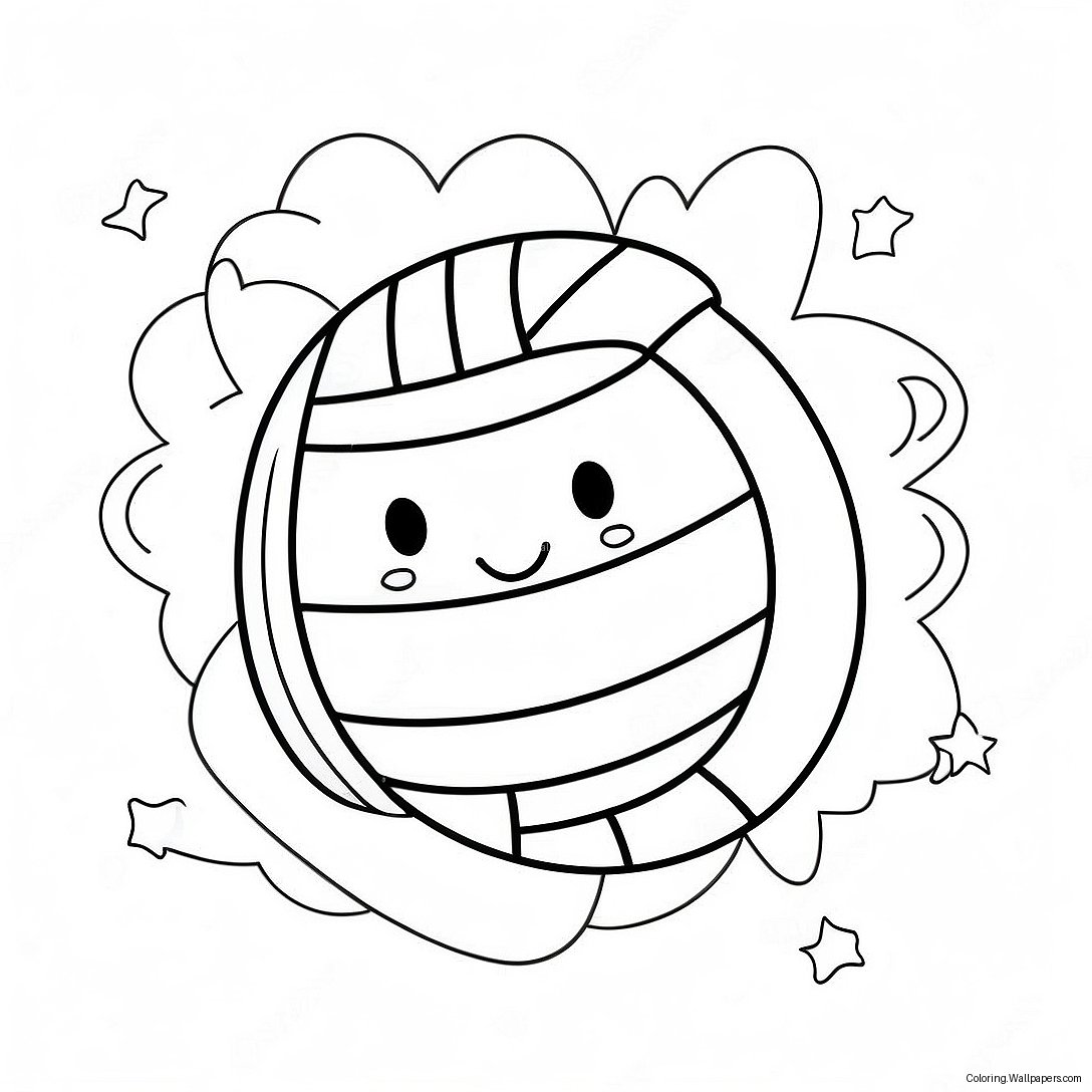 Cute Volleyball Quote Coloring Page 53516