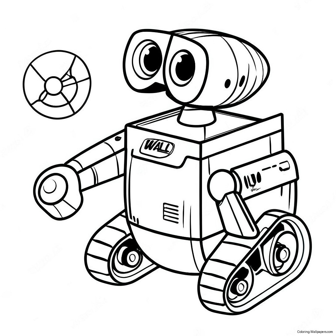 Cute Wall E With Eve Coloring Page 10531