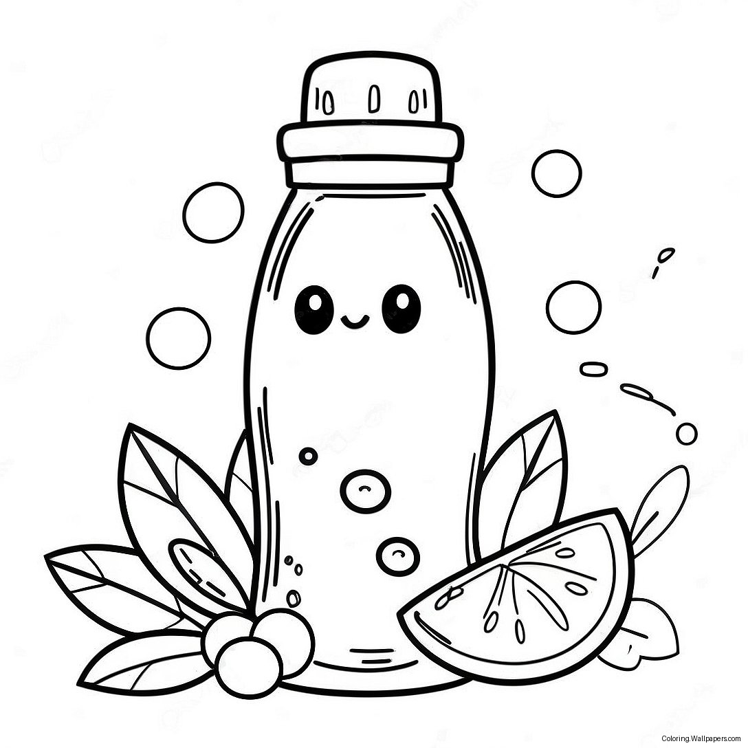 Cute Water Bottle Coloring Page 57204