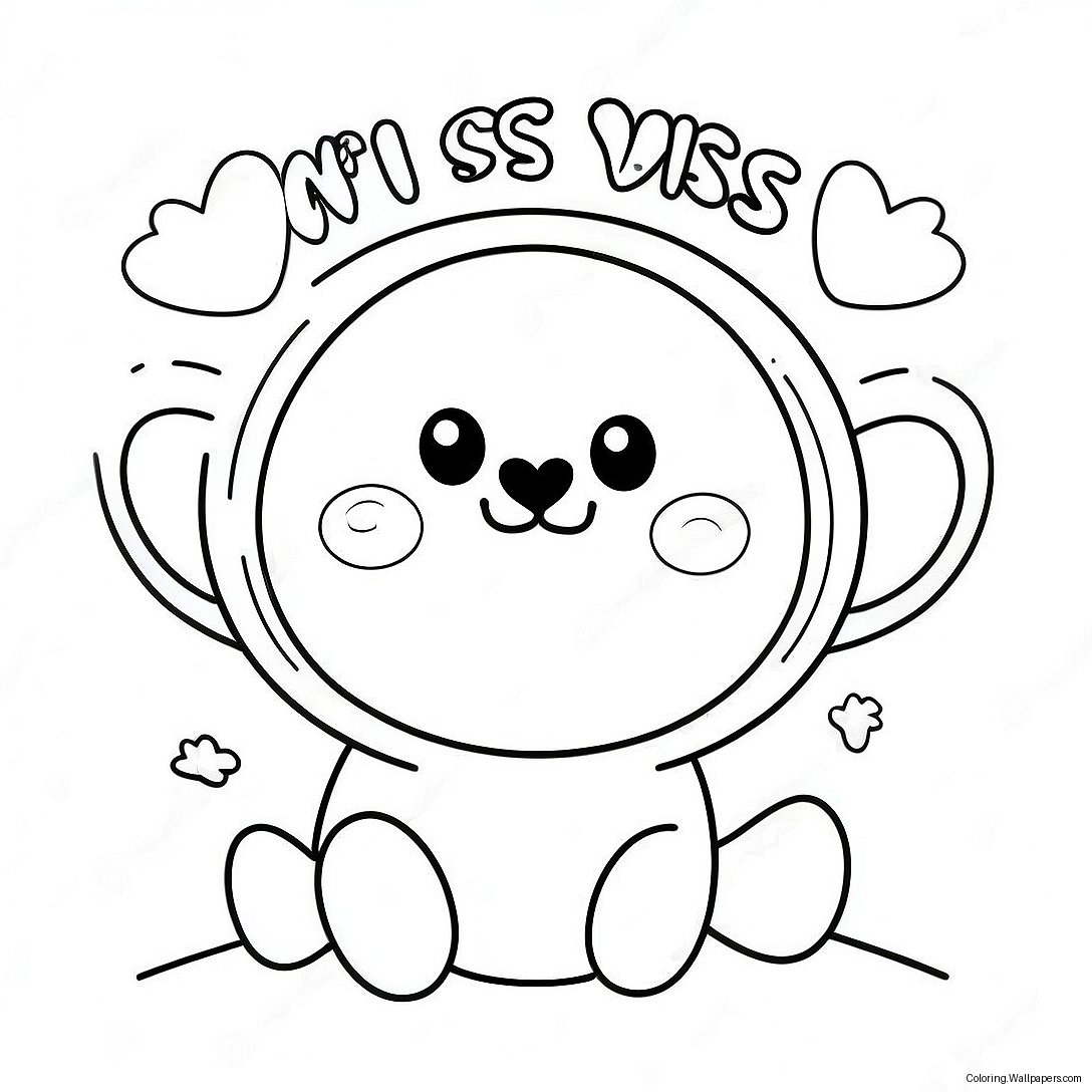 Cute We Miss You Message Coloring Page 7884