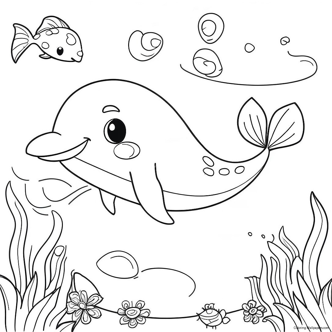 Cute Whale Coloring Page 22766