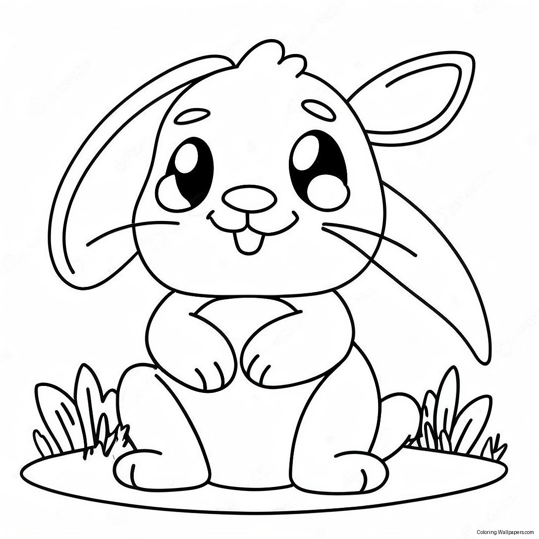 Cute White Bunny Coloring Page 35387