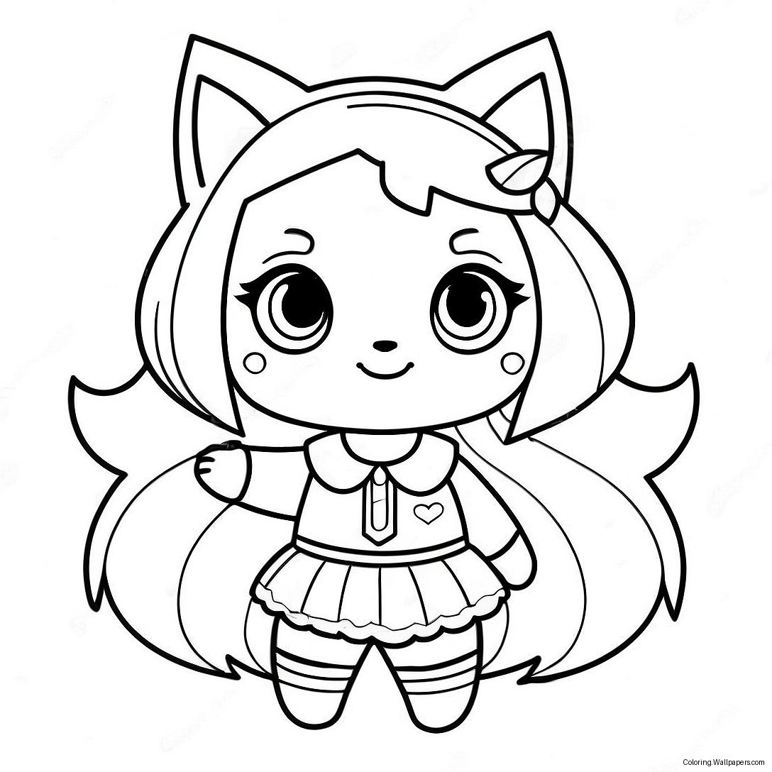 Cute Wolf Girl Gacha Life Coloring Page 47342