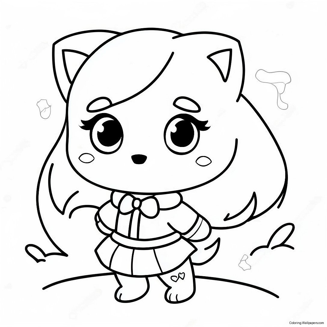 Cute Wolf Girl Gacha Life Coloring Page 47343