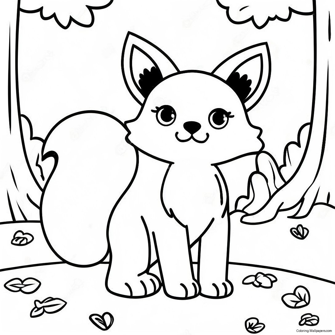 Cute Woodland Fox Coloring Page 4523