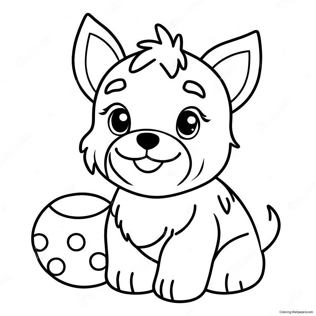 Cute Yorkie Playing With A Toy Coloring Page 14252