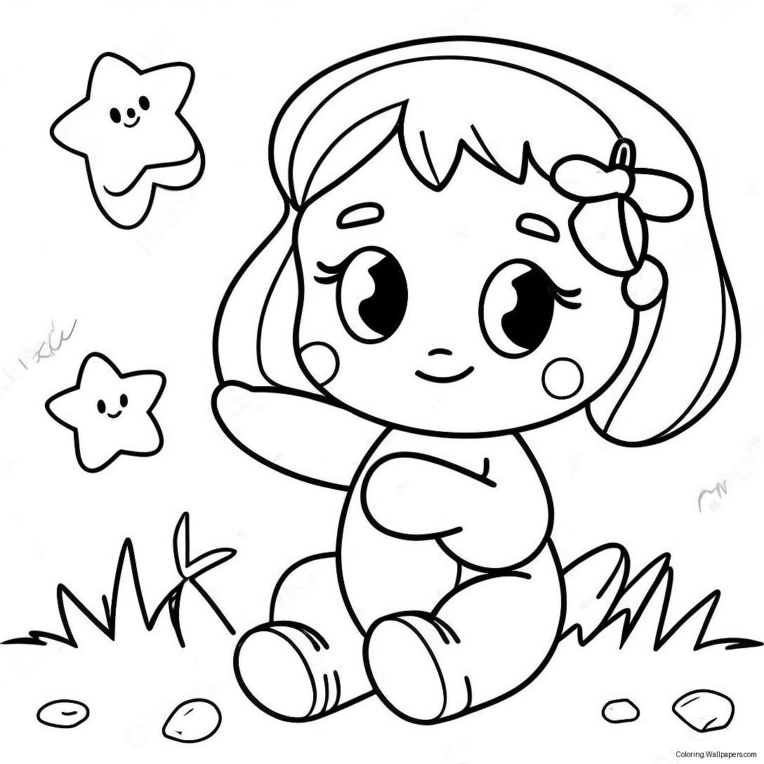 Cute Zoe Playing With Friends Coloring Page 53991