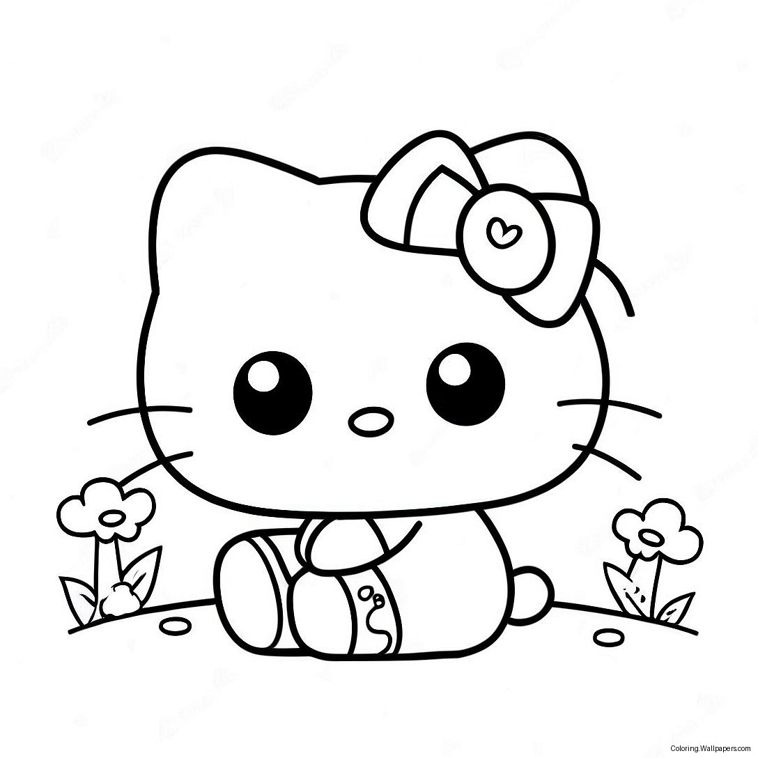 Cute Zombie Hello Kitty Coloring Page 29633