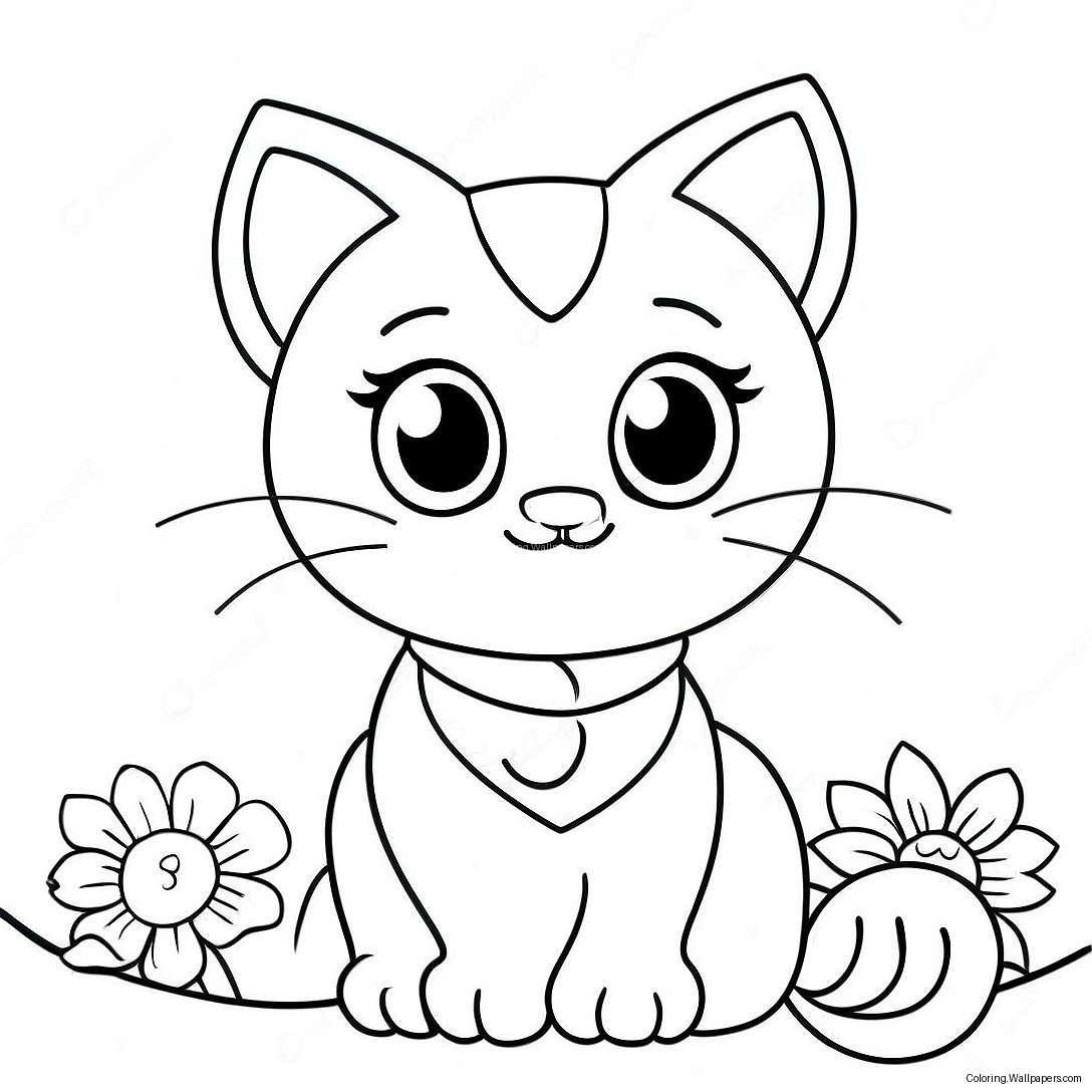 Cutie Cat Coloring Page 50630