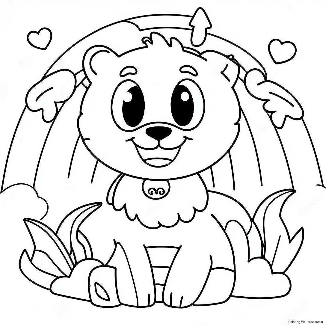 Cyan Rainbow Friends Coloring Page 4666