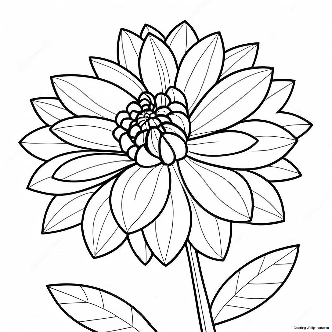 Pagina Da Colorare Di Un Fiore Di Dahlia 38879