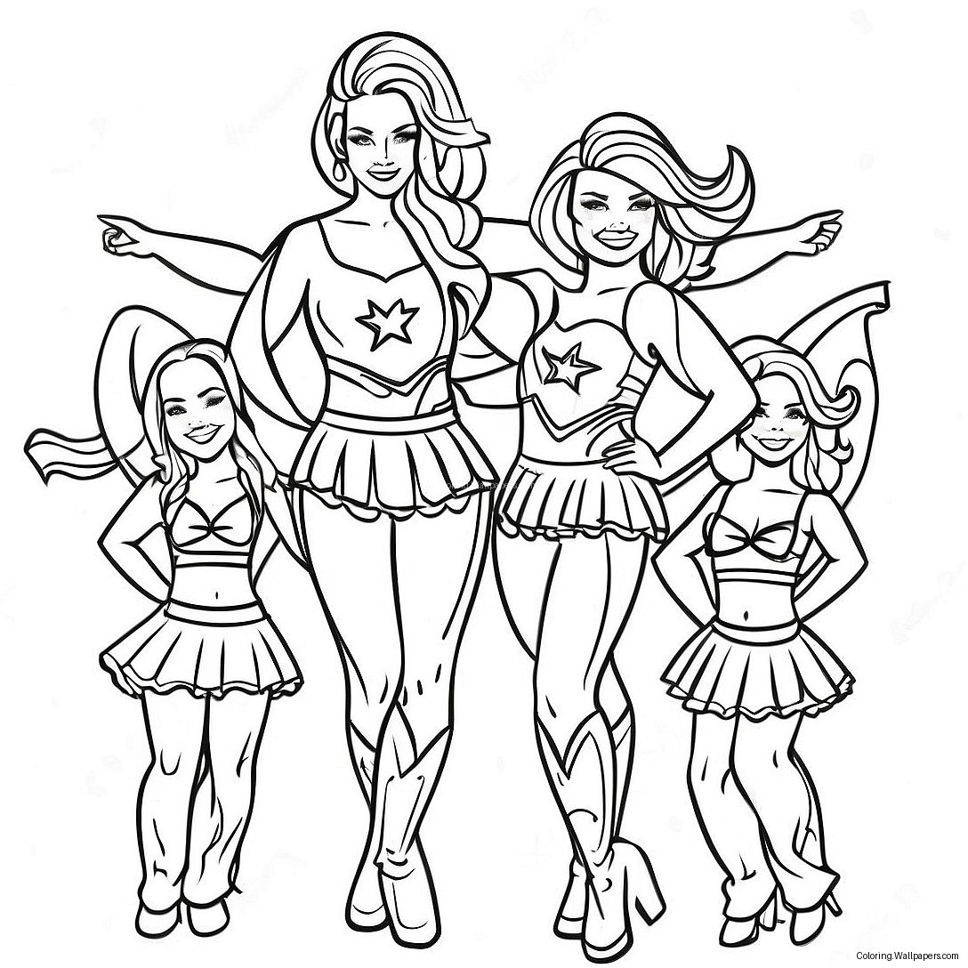 Página Para Colorir Das Cheerleaders Dos Dallas Cowboys 3906