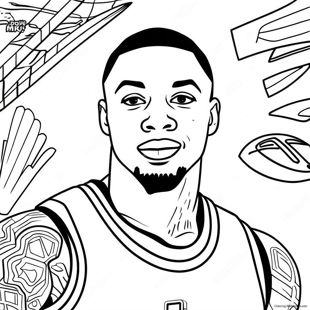 Damian Lillard Coloring Page 29928