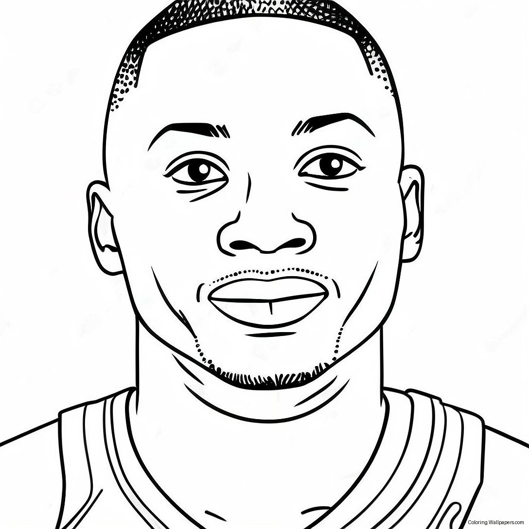 Damian Lillard In Actie Kleurplaat 29936