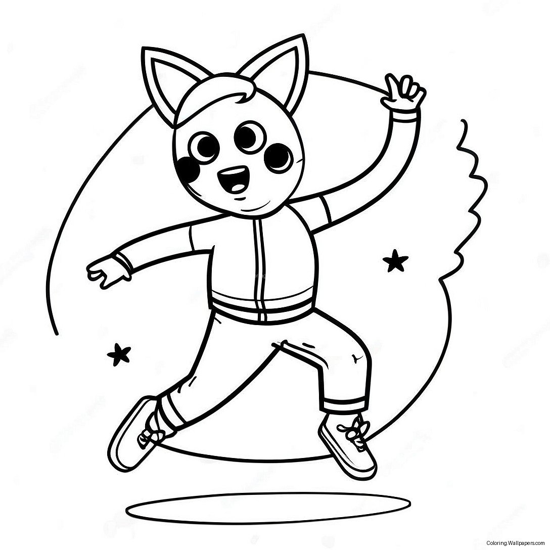 Dancing Tiktok Star Coloring Page 1377