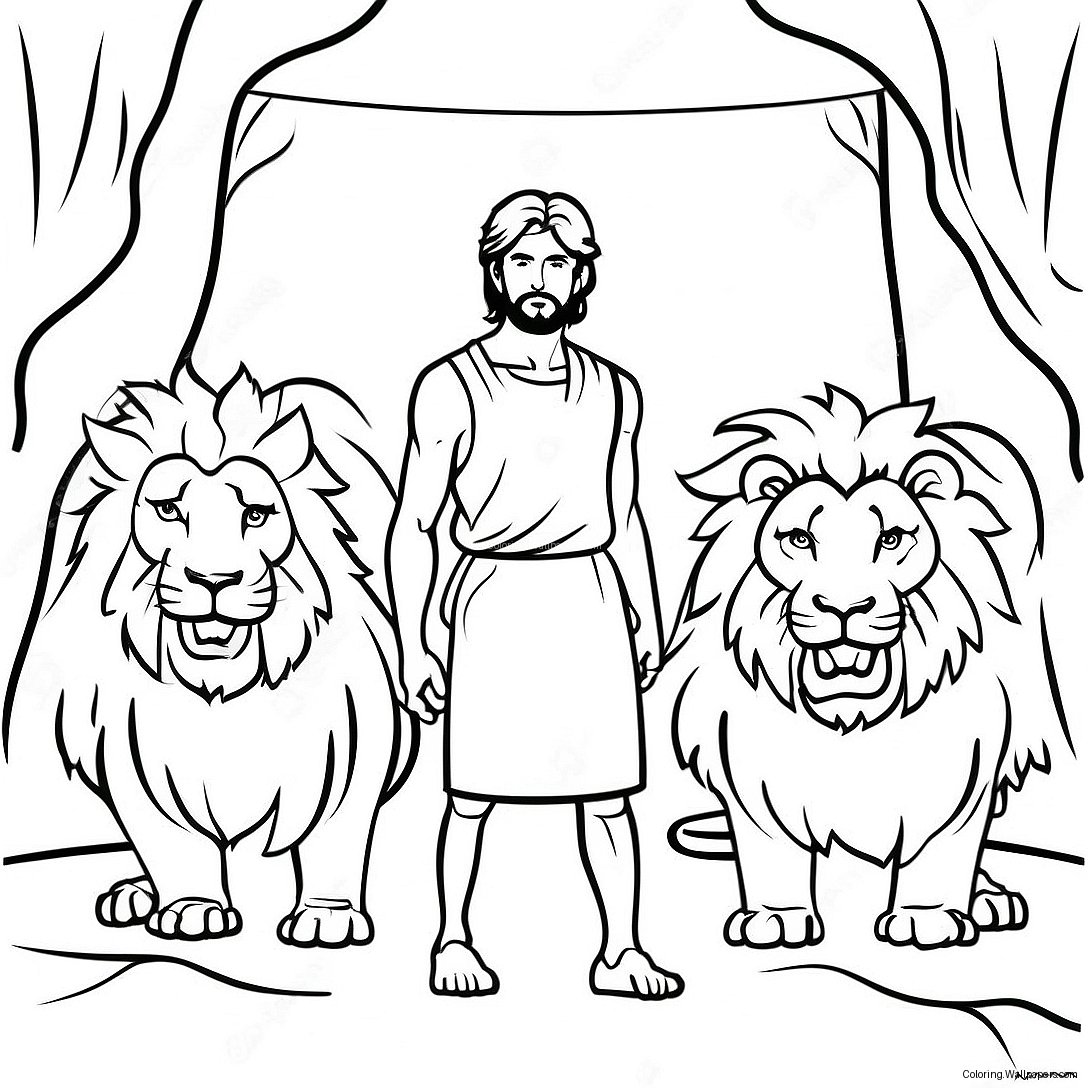 Página Para Colorear De Daniel Y El Foso De Los Leones 30112