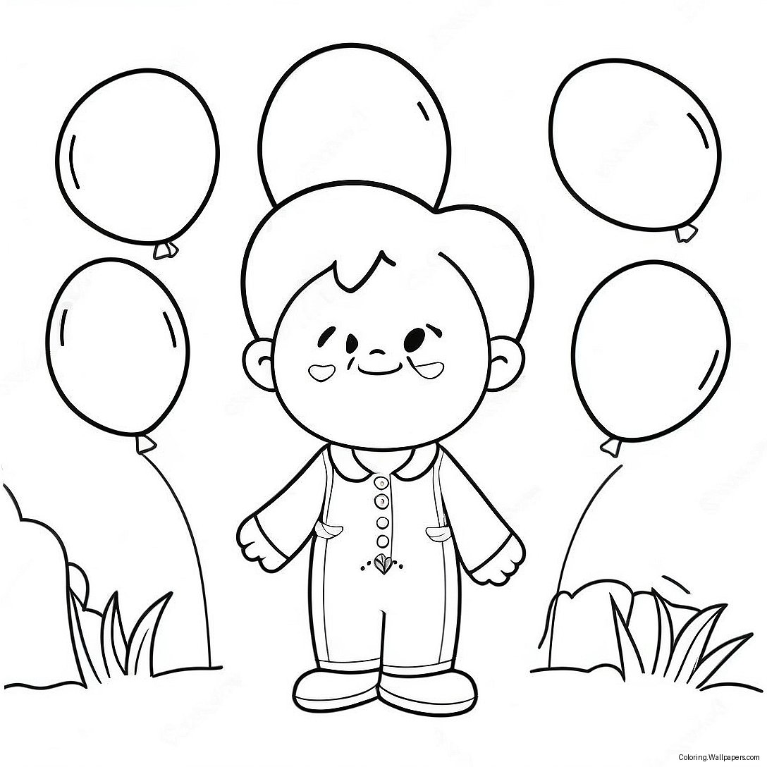 Daniel With Colorful Balloons Coloring Page 23063