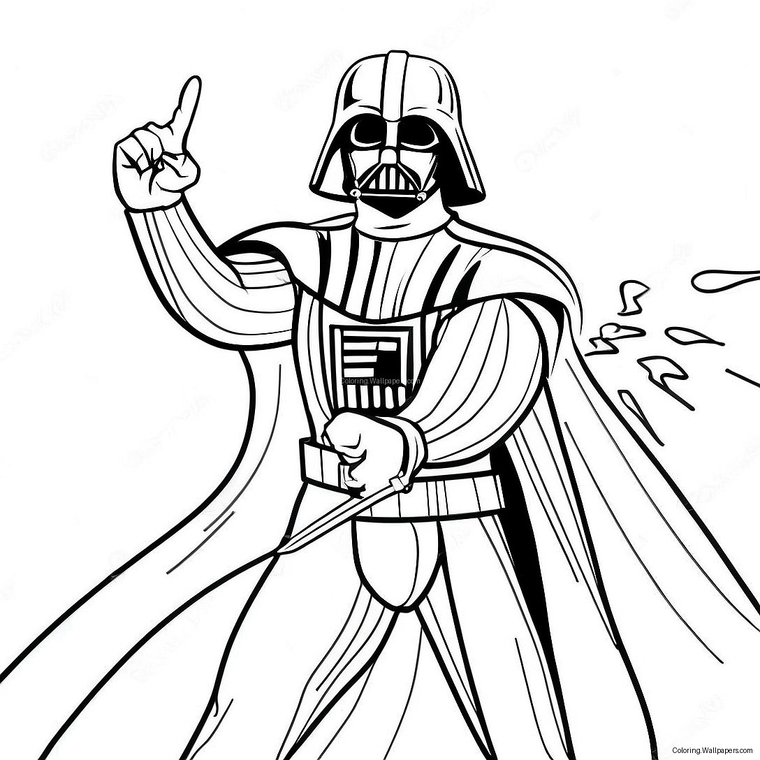 Darth Vader In Epic Battle Coloring Page 33181