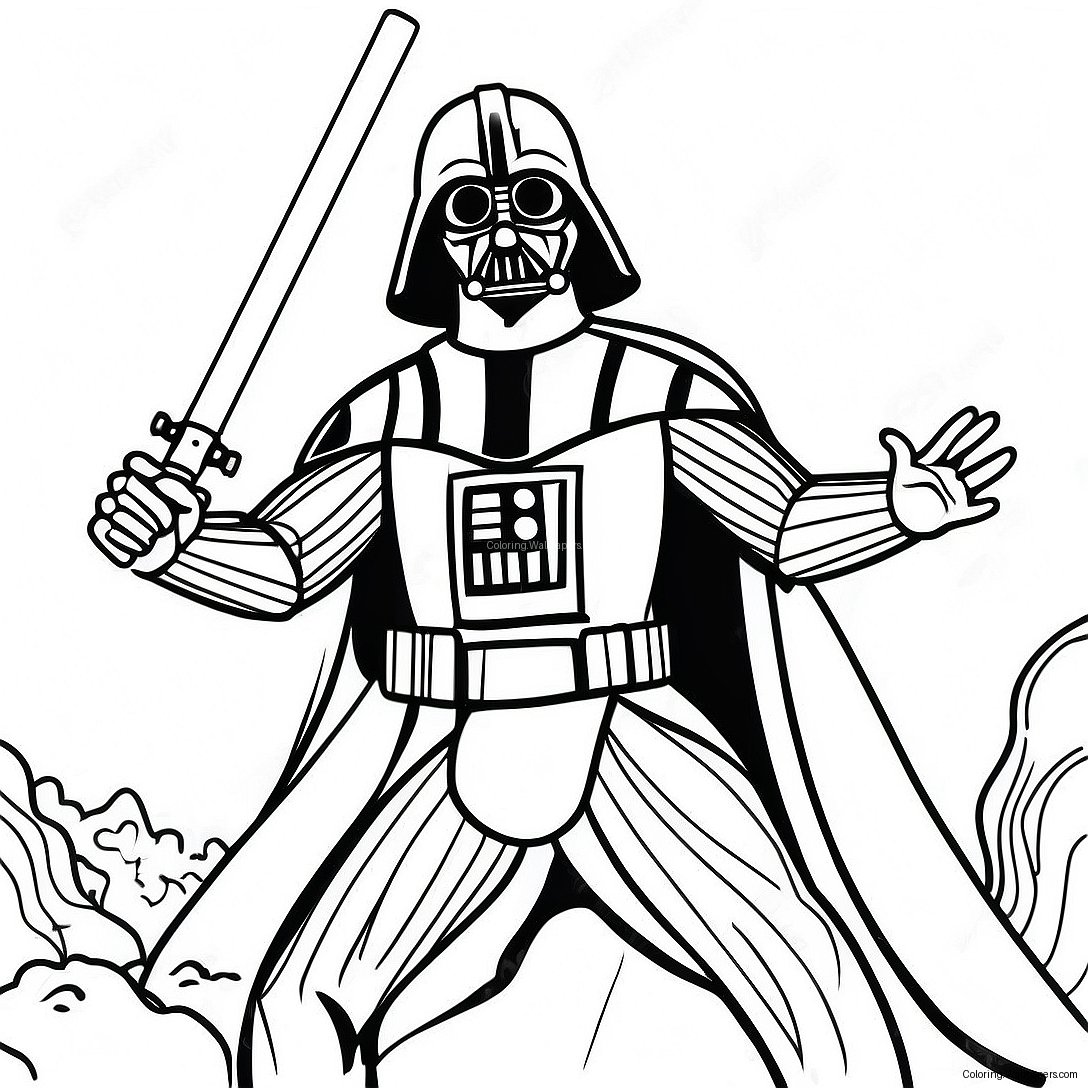 Darth Vader I Episk Strid Färgläggningssida 581