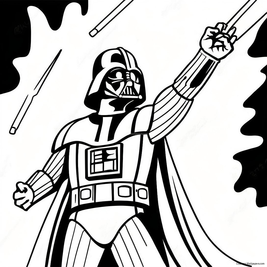 Darth Vader I Episk Strid Färgläggningssida 582