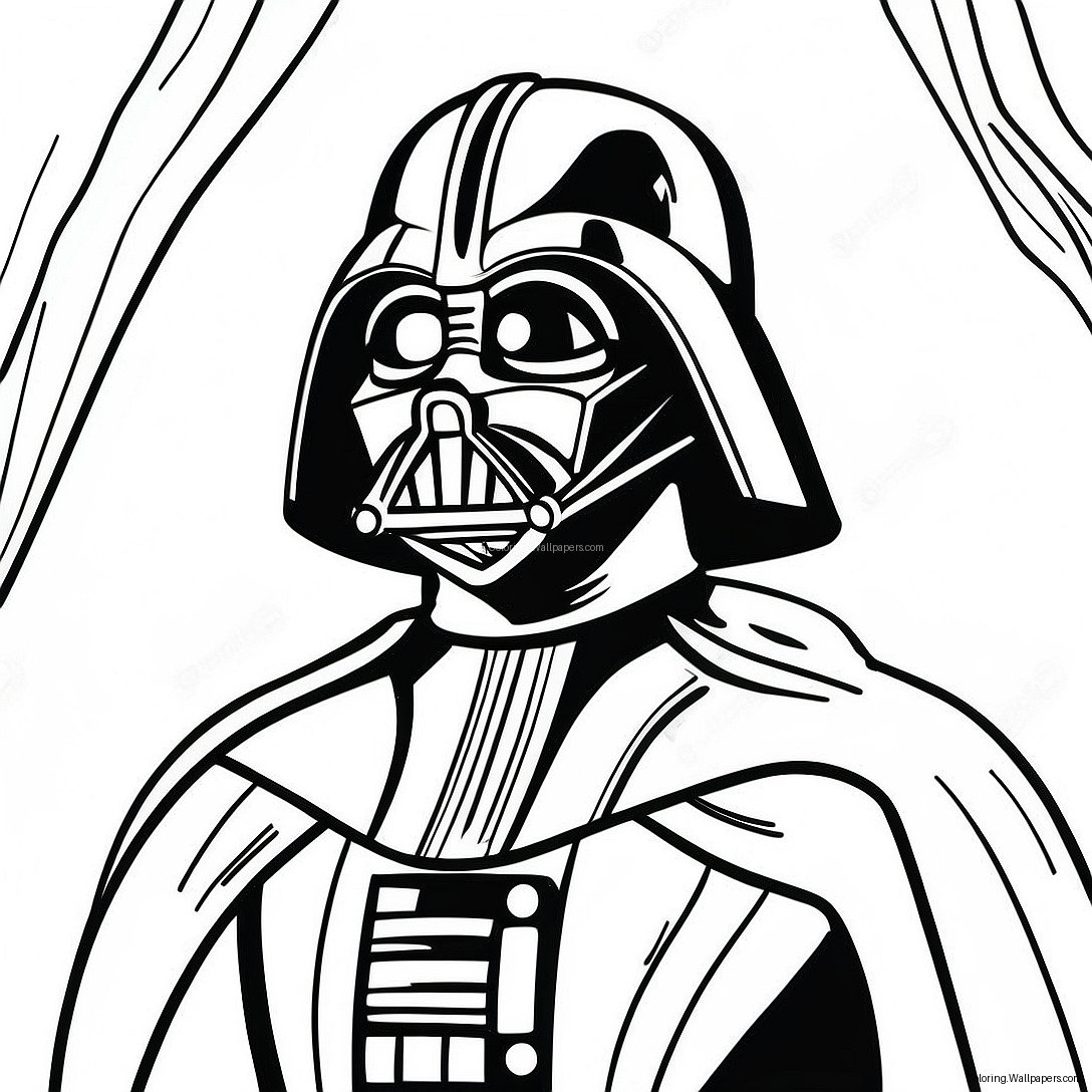 Darth Vader In Spooky Costume Coloring Page 35870