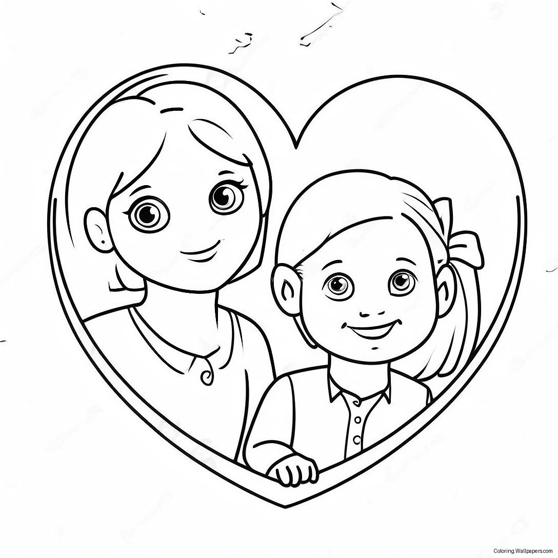 Daughter Fathers Day Heart Coloring Page 8064