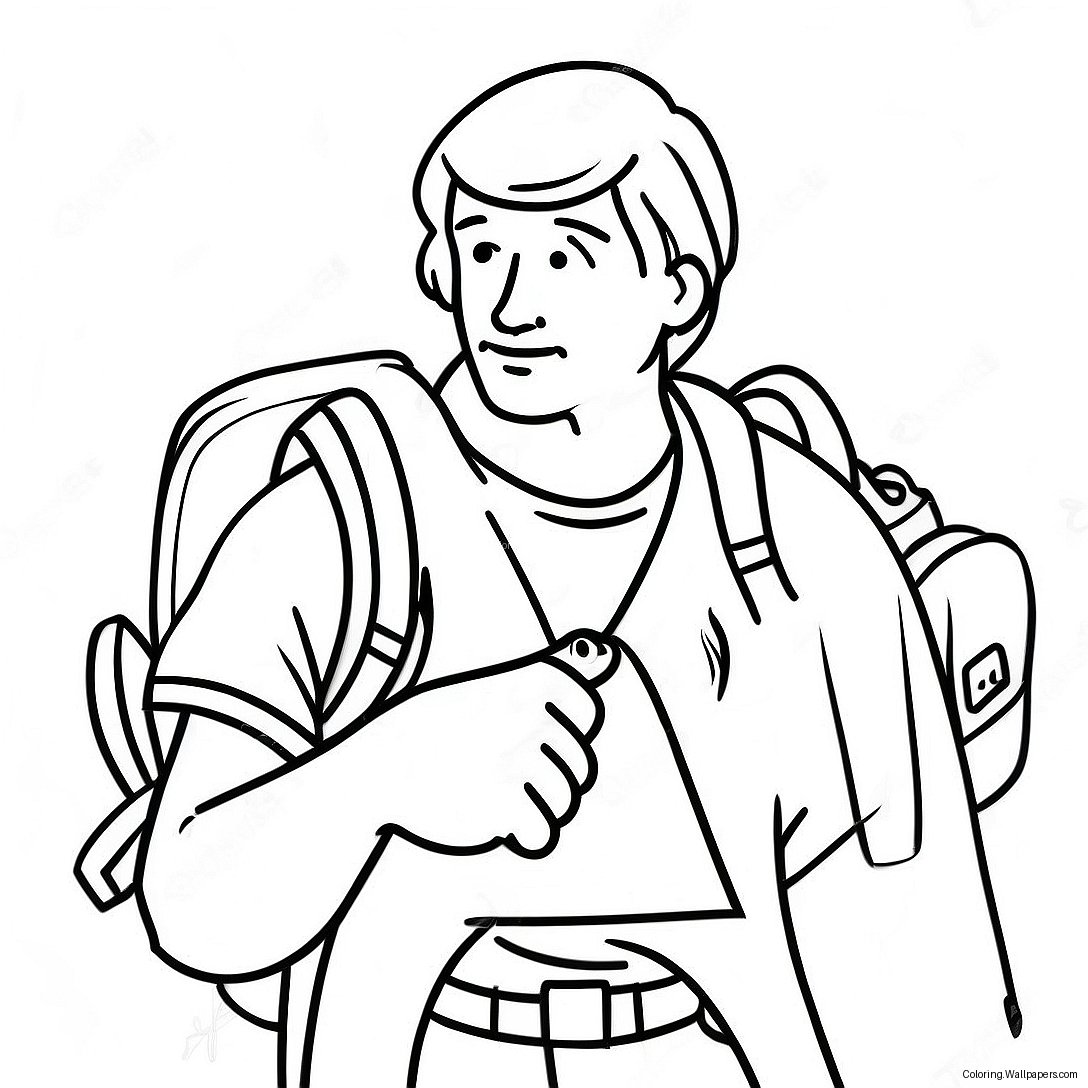 David With A Colorful Backpack Coloring Page 53731