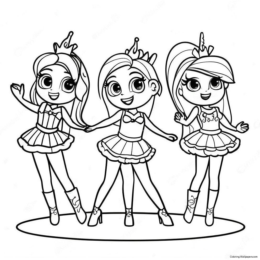 Dazzlings Performing On Stage Coloring Page 51377