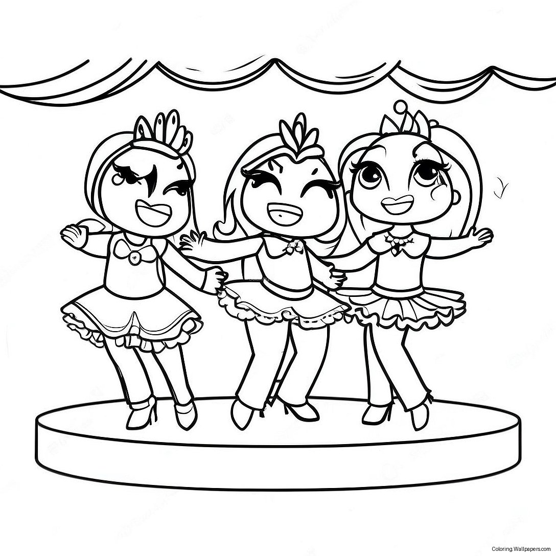 Dazzlings Performing On Stage Coloring Page 51378