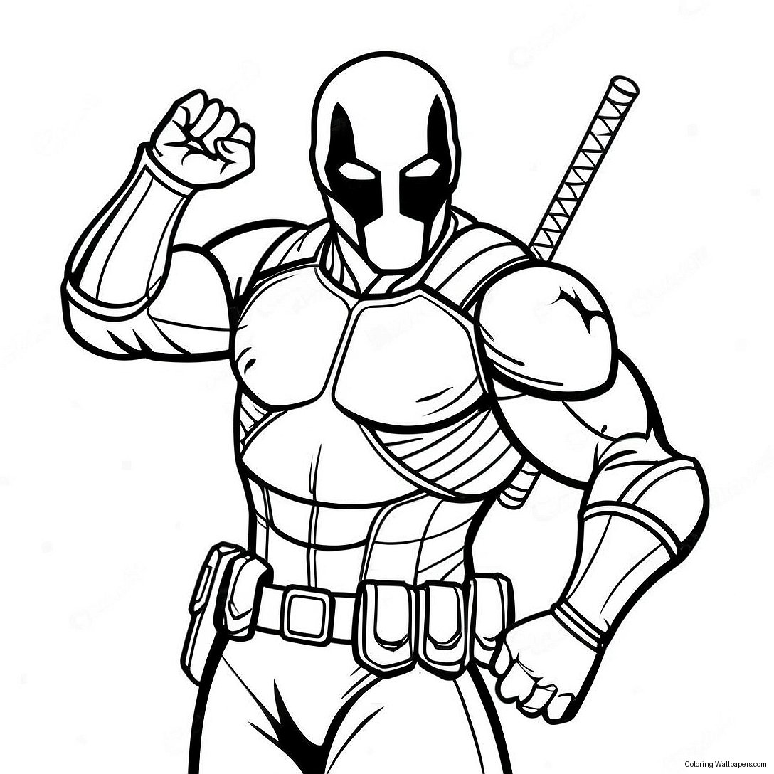 Página Para Colorir Pose De Ação Do Deathstroke 20934