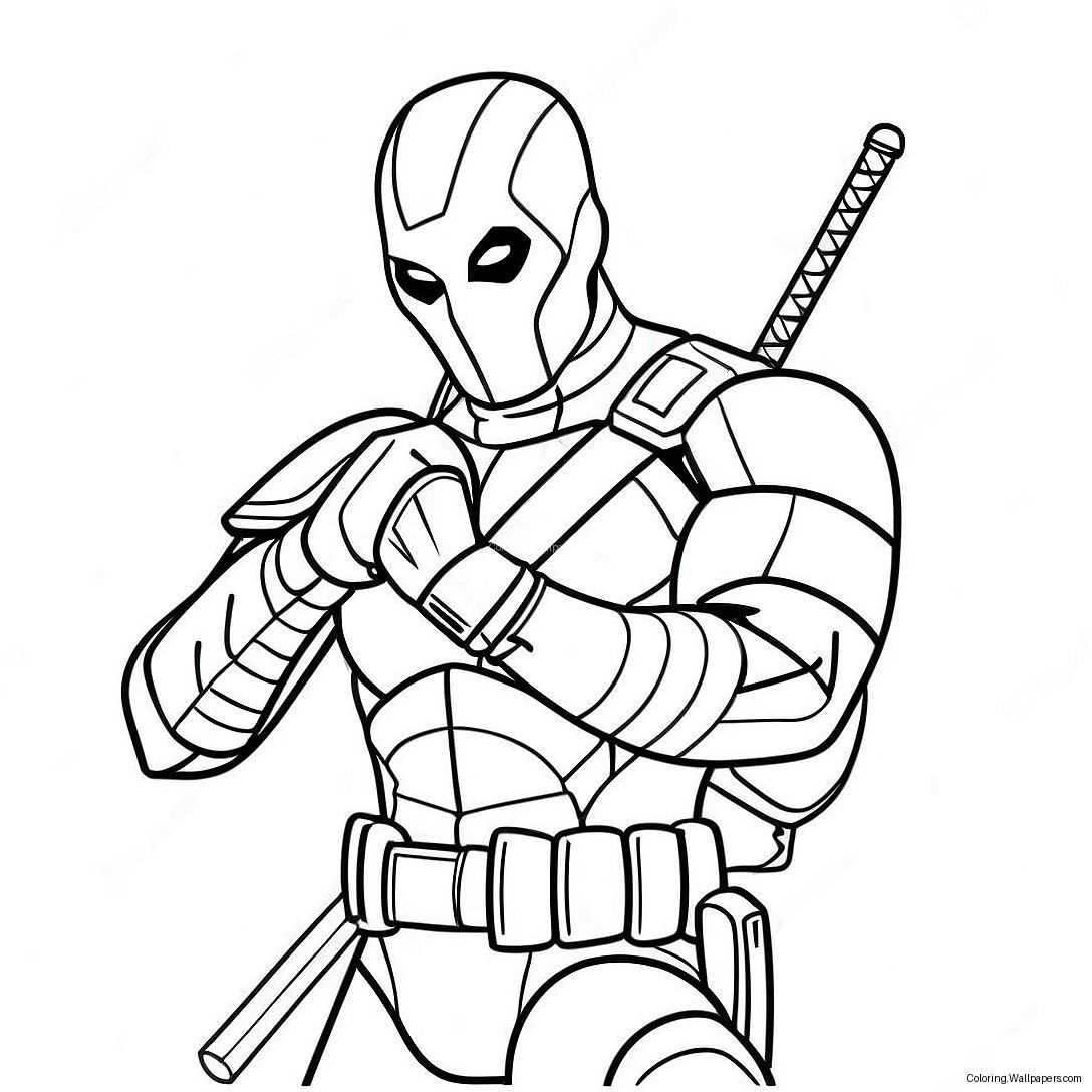 Pagina Da Colorare Pose D'azione Di Deathstroke 20936