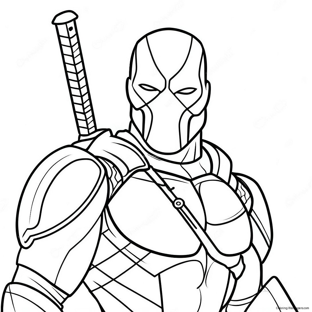 Página Para Colorear De Deathstroke Con Espada 20938