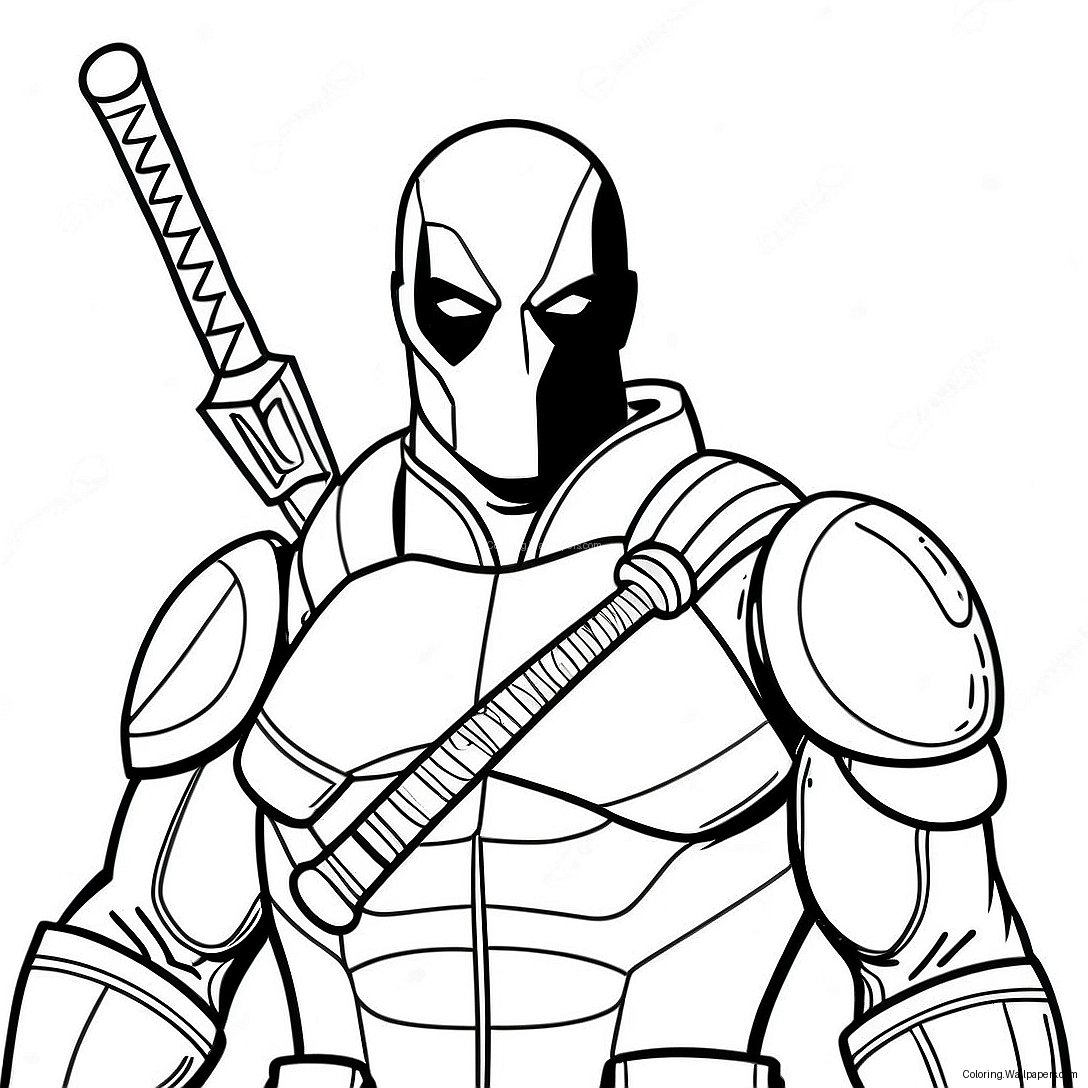 Página Para Colorear De Deathstroke Con Espada 20940