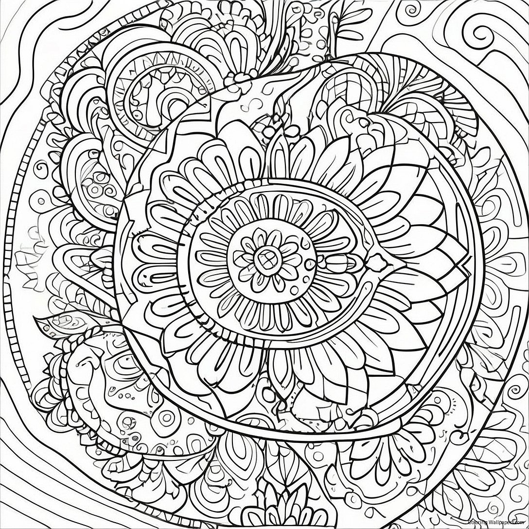 Page À Colorier Mandala Ovale Décoratif 21541